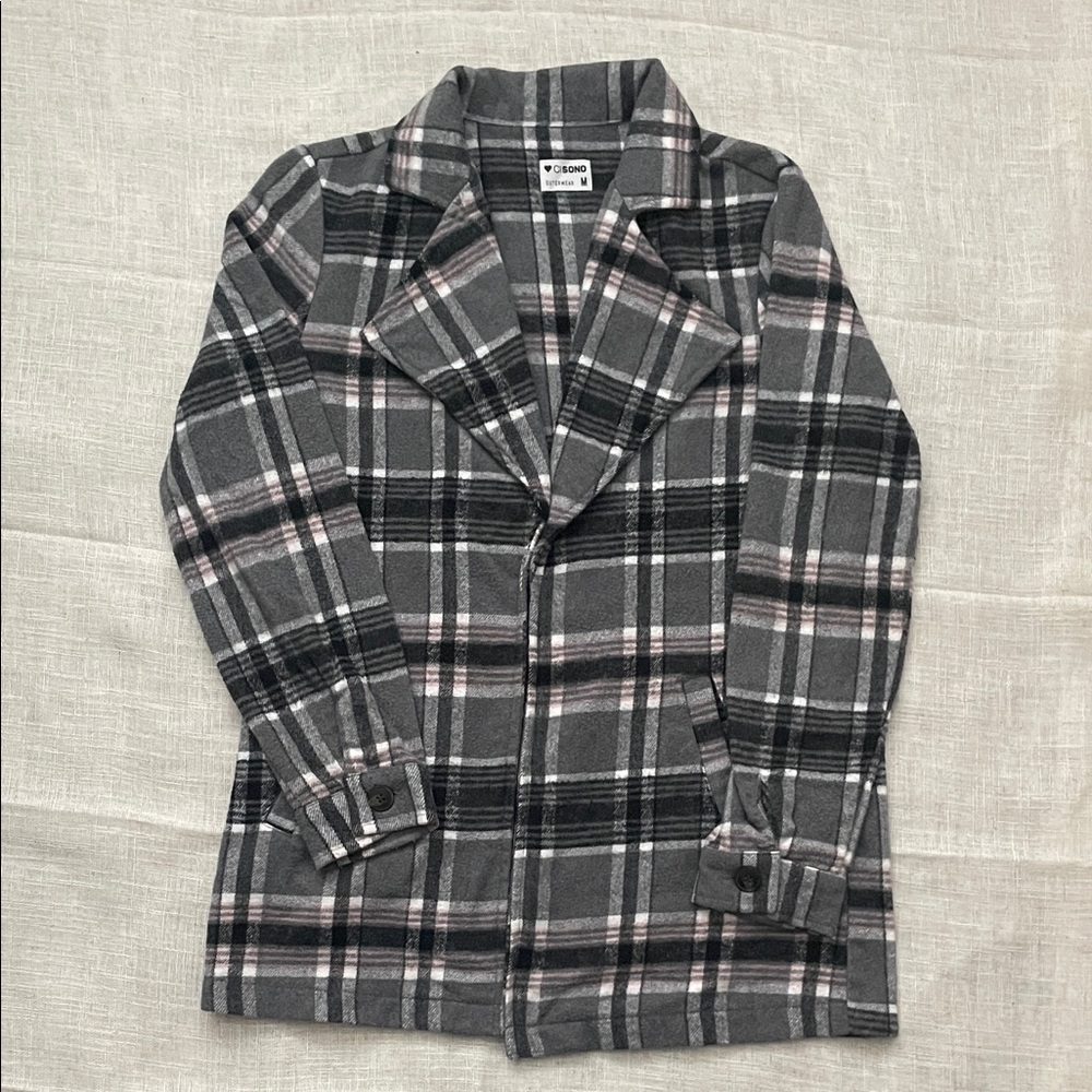 Ci Sono Black and Pink Plaid Blazer